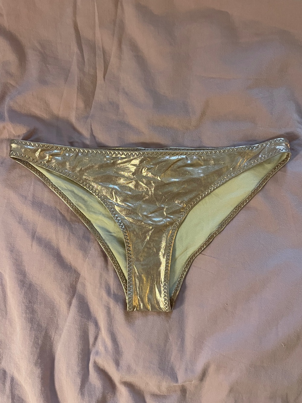H&M rose gold lamé bikini bottoms